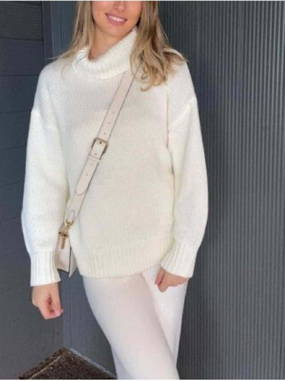 Cozy Cream Ribbed Turtleneck Sweater